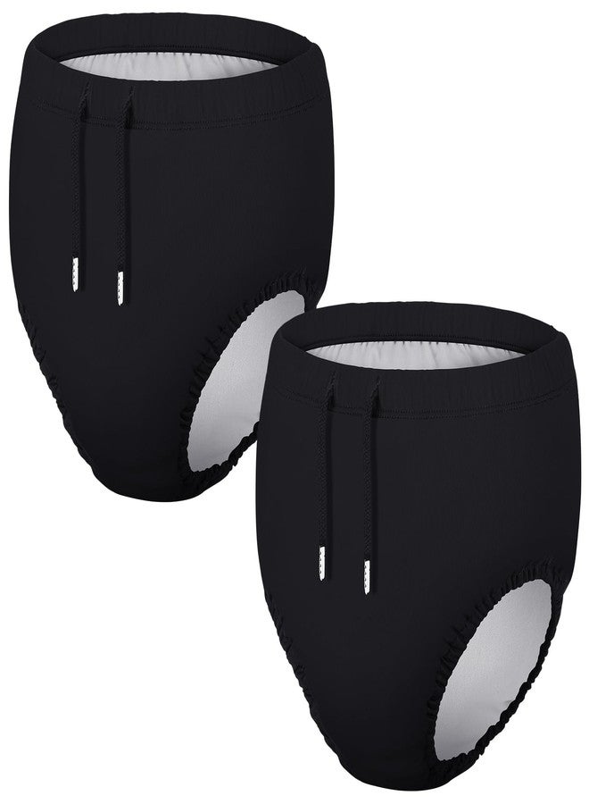 Glitopper 2 Pcs Youth Swim Diaper Special Needs Reusable Cloth Diaper Covers Waterproof Incontinence for Swimming,Unisex(Black,10-12t) - Image 1